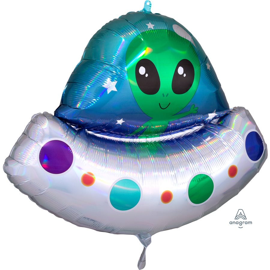 M.28" Alien Space Ship Irridescent Balloon