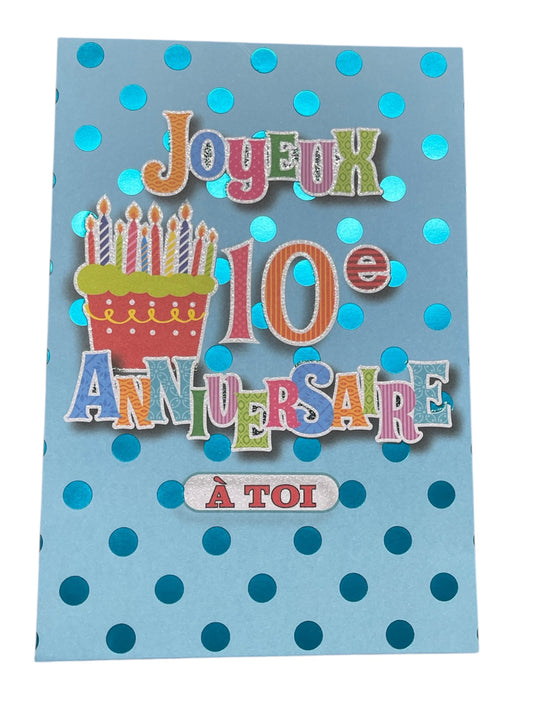 Carte De Souhait - Fête 10 Ans