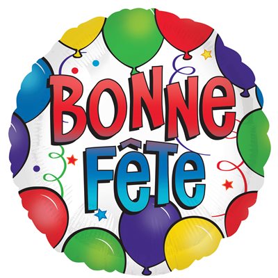 M. 18" Bonne Fete - Balloons on Balloon