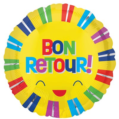 M.18" Bon Retour! Smiley Balloon