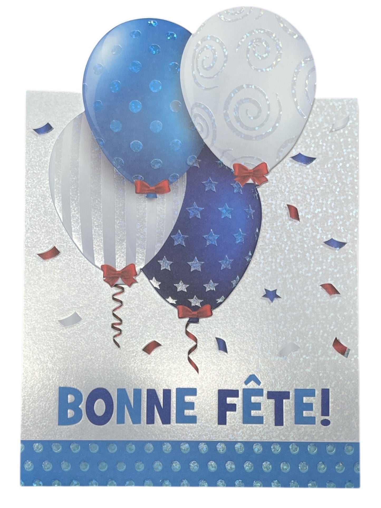 Carte De Souhait - Bonne Fête Bleu/Blanc