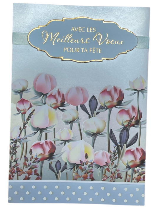 Carte De Souhait - Avec Les Meilleurs Voeux Pour Ta Fête Solide
