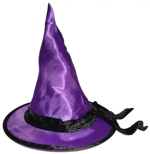 Satin Witch Hat Purple