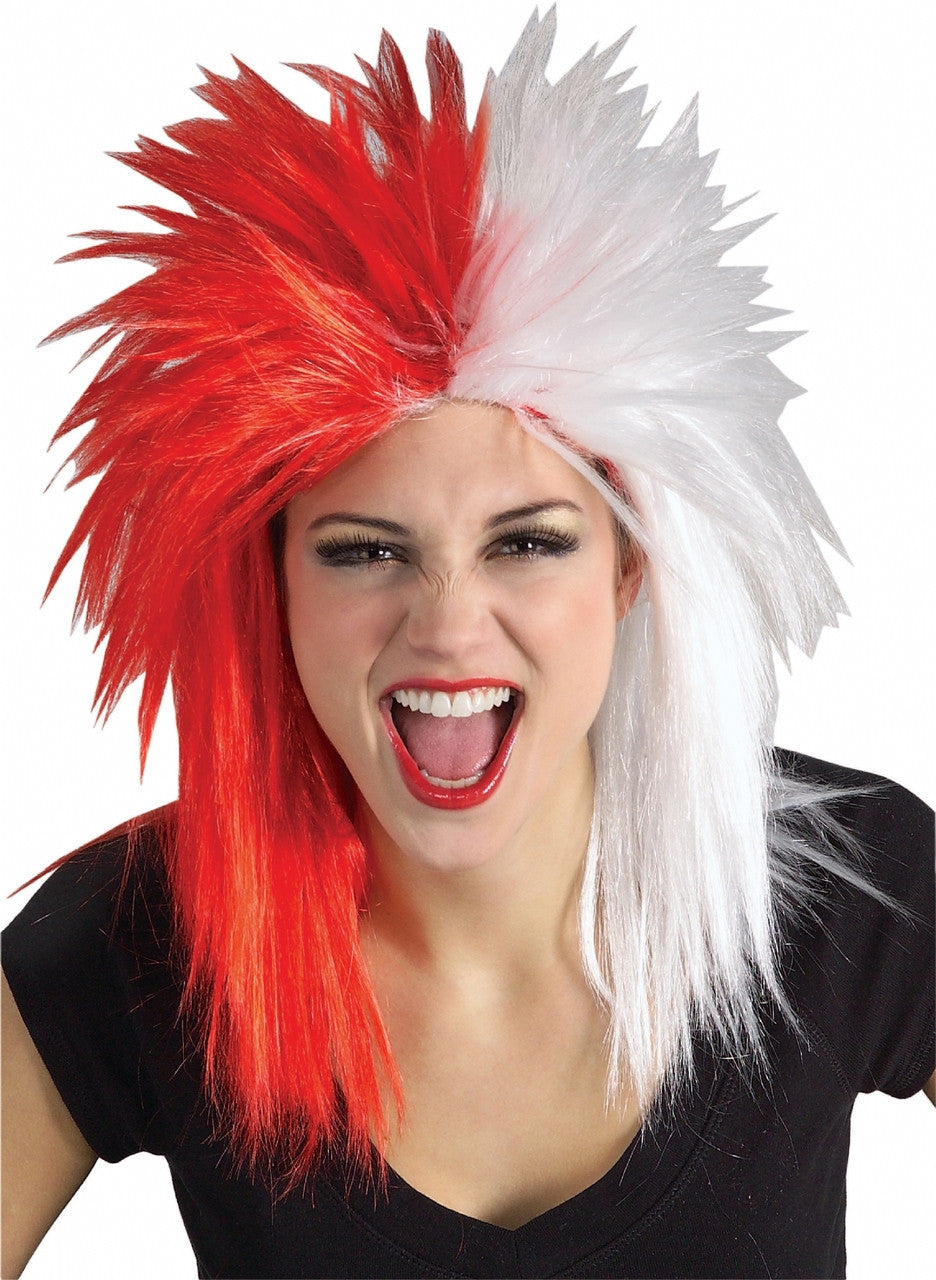 Sports Fanatic Wig Red/White