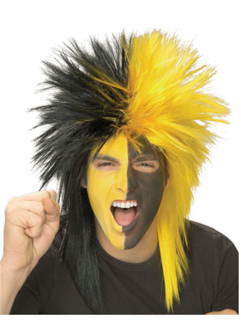 Sports Fanatic Wig Black/Yellow