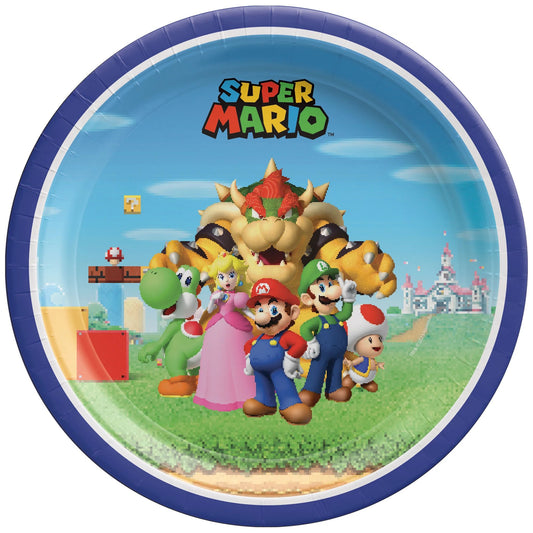 Super Mario Bros - Round Plates 7"