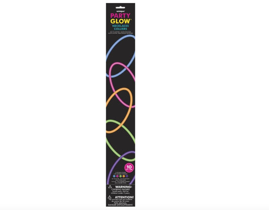 Party Glow Necklaces 22" - 10 Pack