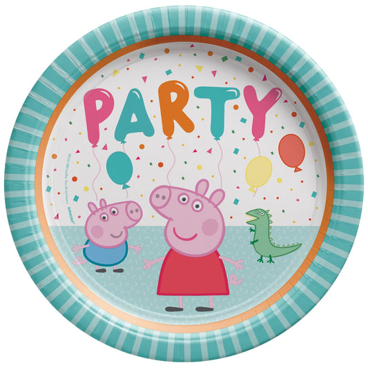 Peppa Pig Confetti Party Plates - Diner Plates 9''