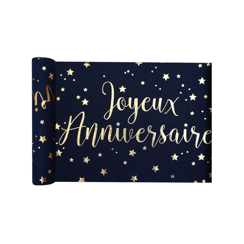 Chemin De Table Joyeux Anniversaire Métallisé