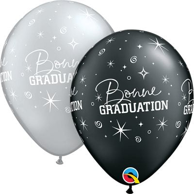 B. 11" Qualatex - Grey/Black Prom with Sparks