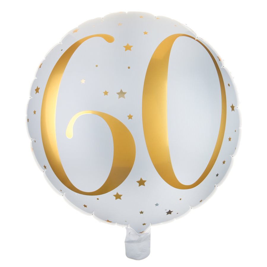 Gold on White Age Balloons