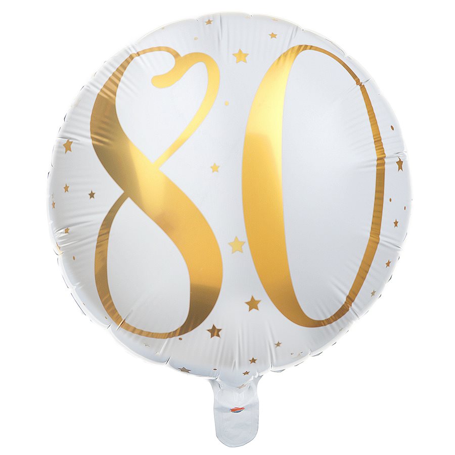 Gold on White Age Balloons