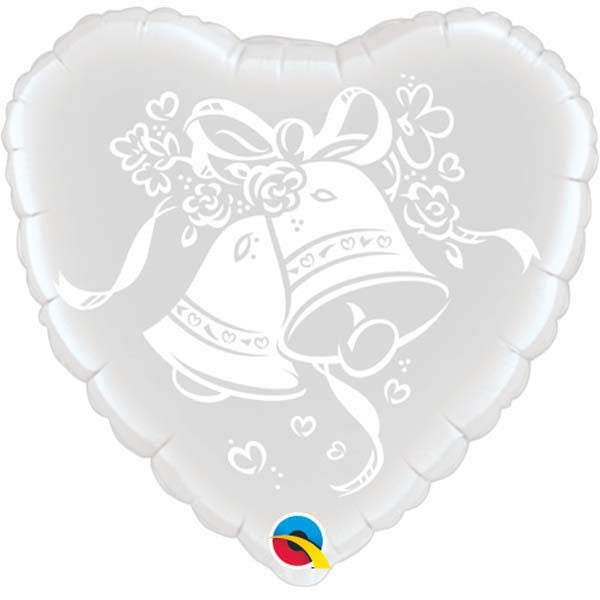 M. 18" Wedding Bells Heart Packaged Mylar Balloon