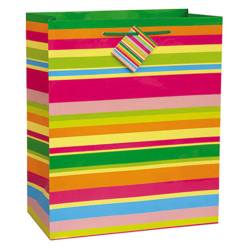 Large Party Stripes Gift Bag - Assorted Colors