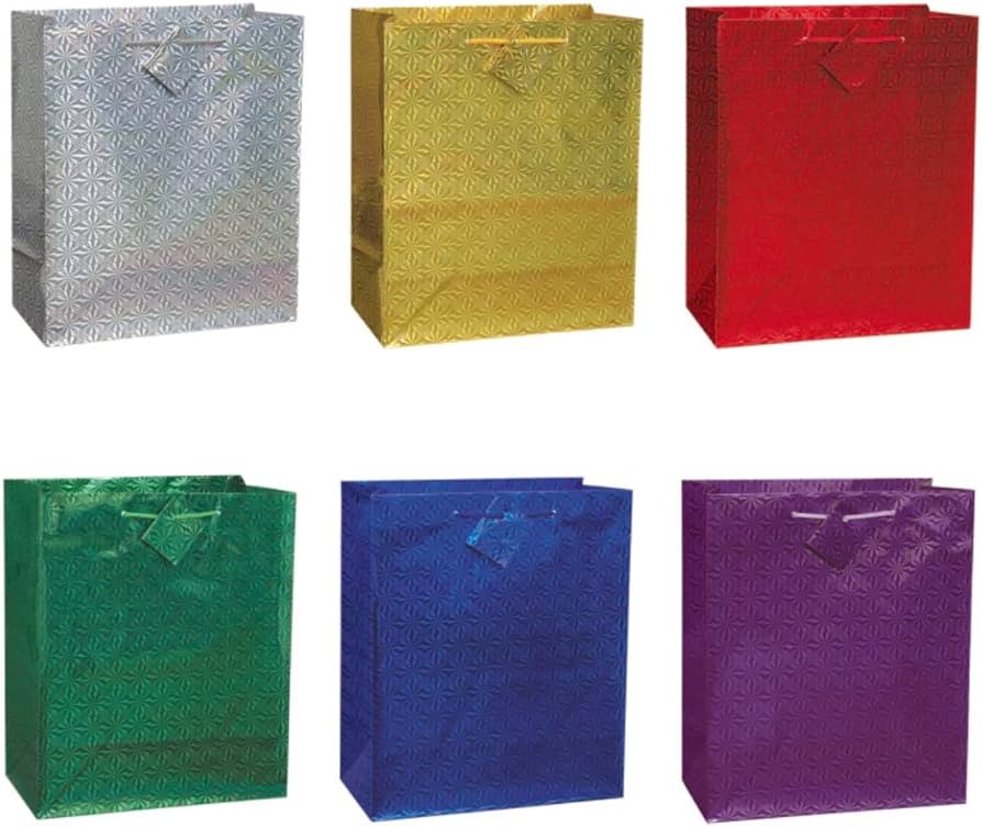 Solid Holographic Gift Bag - Assorted Color