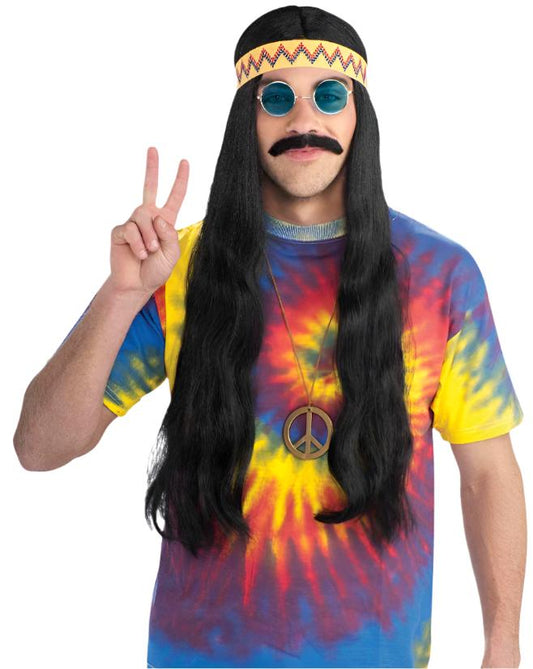 Hippie Dude Wig With Headband