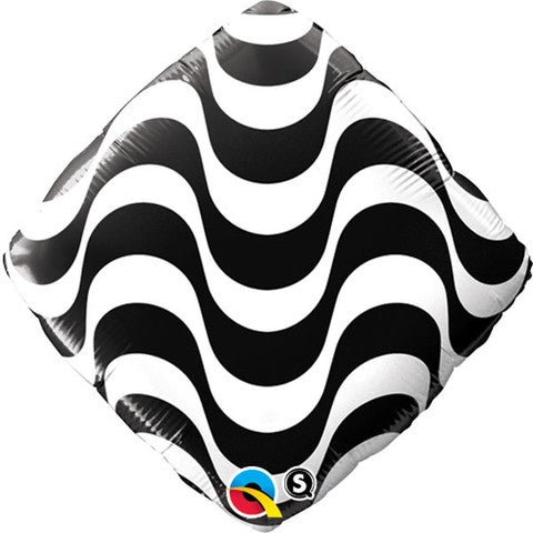 M. 18" Wavy Stripes Diamond Shaped Balloons