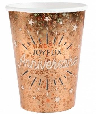 Holographic Cups Joyeux Anniversaire - 9oz Cups