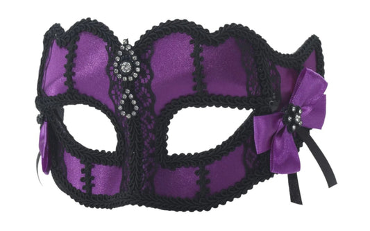 Purple Venitian Masquerade Glasses Half Mask