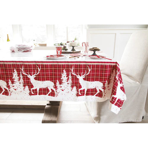 Christmas Plaid Deer Tablecover
