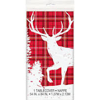 Christmas Plaid Deer Tablecover