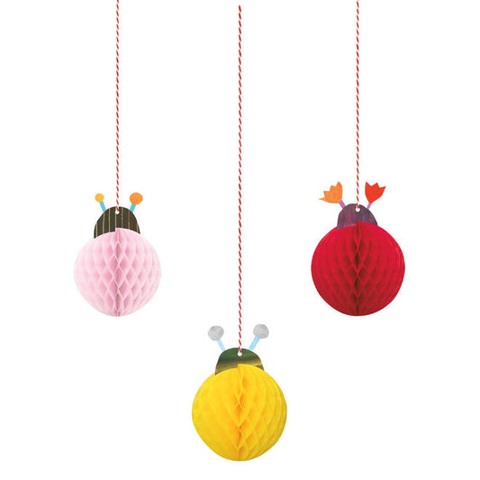 Ladybug Hanging Honeycomb Decorations