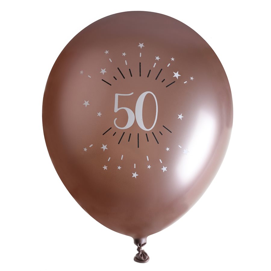 B. 11" 6 Piece Pack Balloons - Rose Gold