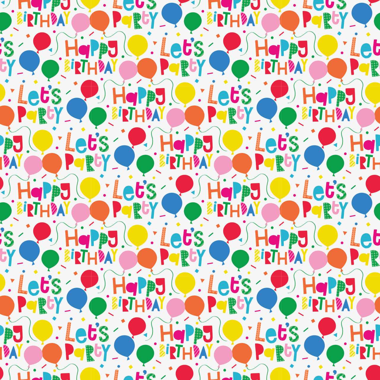 Colorful Balloon 'Let's Party'' Gift Wrap