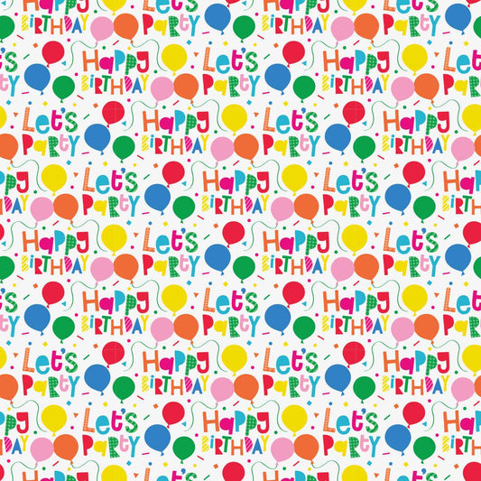 Colorful Balloon 'Let's Party'' Gift Wrap