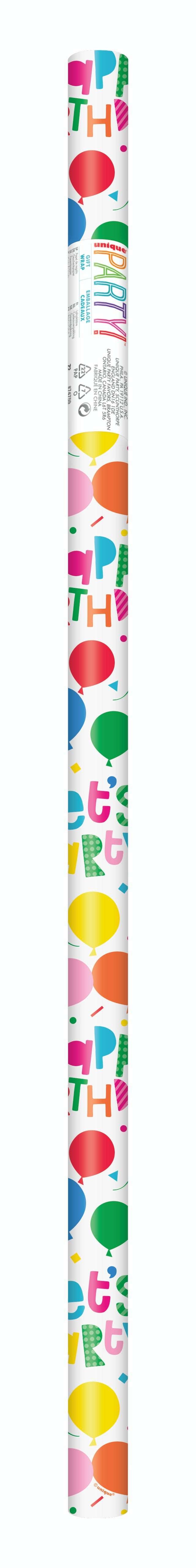 Colorful Balloon 'Let's Party'' Gift Wrap