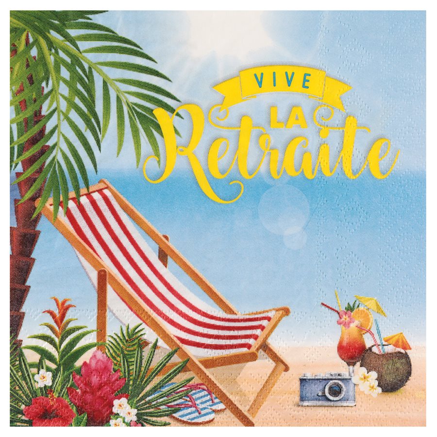 Luncheon Napkins "Vive La Retraite" Summer Style