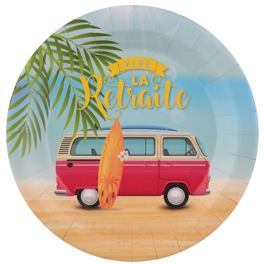 Diner Plates "Vive La Retraite" Summer Style