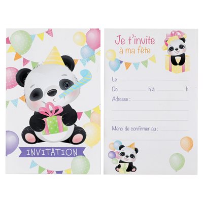 Birthday Panda Invitation Cards