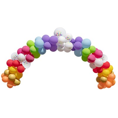 Balloon Arch Happy Birthday Box - 50 Balloons and Ribbon