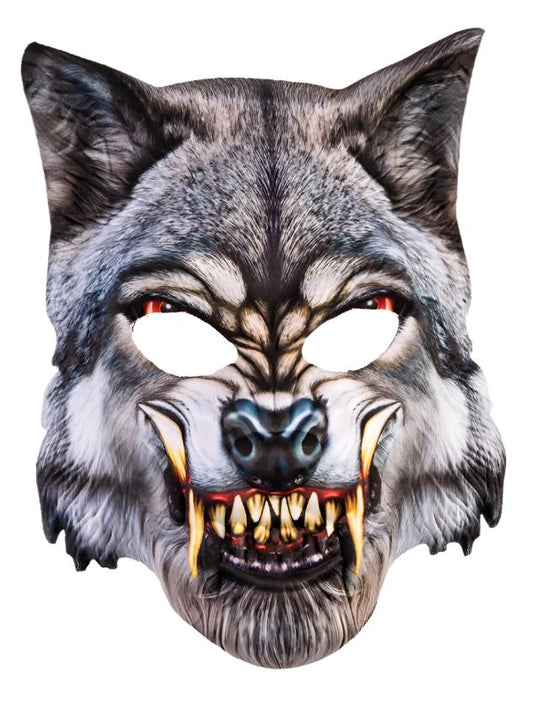 Printed Wolf Face Mask