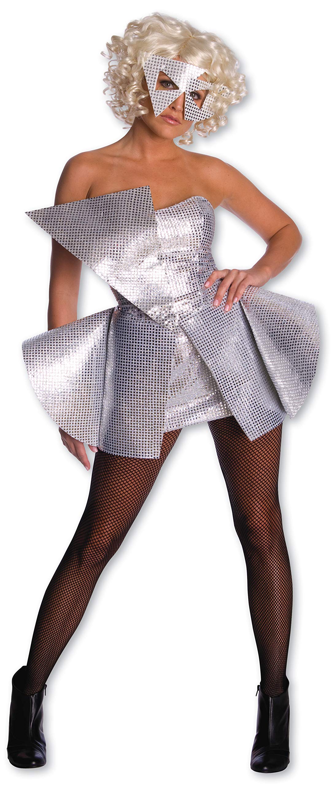 Robe à paillettes argentées Lady Gaga