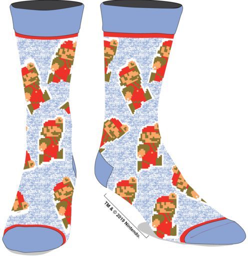 Super Mario Retro 8-bit Crew Socks  - Super Mario Bros