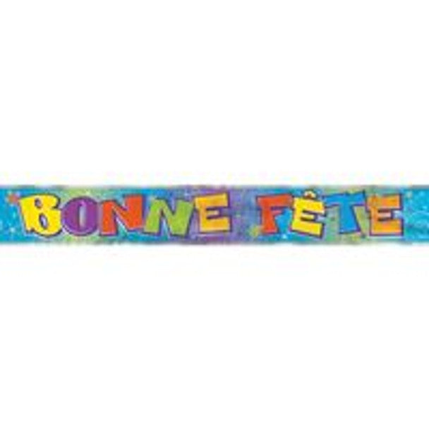 ''Bonne Fête'' Party Banner - 12 Ft Long