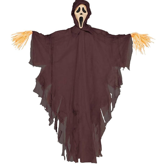 60" Ghost Face Scarecrow Brown