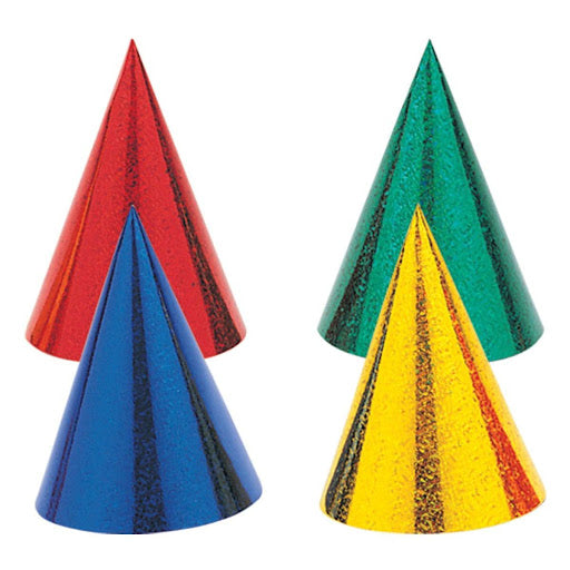 Party Cone Hats Assorted Colors Prismatic
