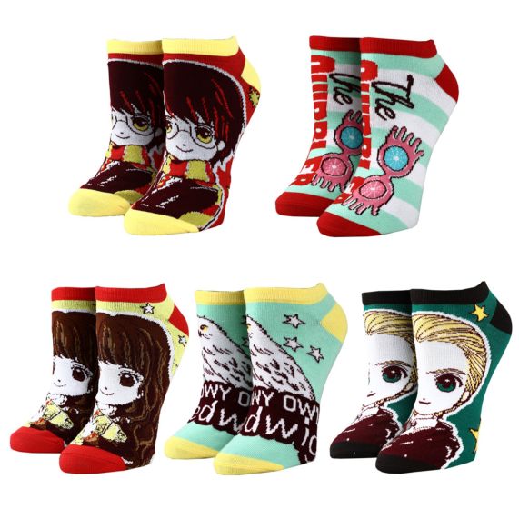 Ladies Ankle Socks (5 Pairs) - Harry Potter Anime Style