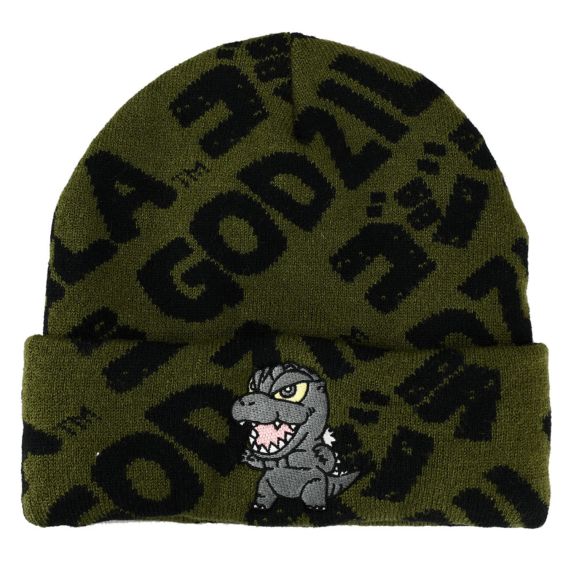 Cartoon Kanji Green Beanie - Godzilla