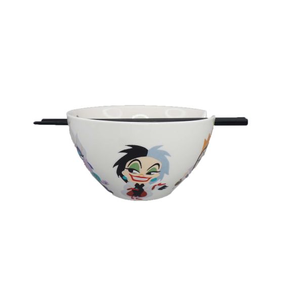 Disney Villains Chibi Japanese Ramen Noodle Bowl with Chopsticks - Disney