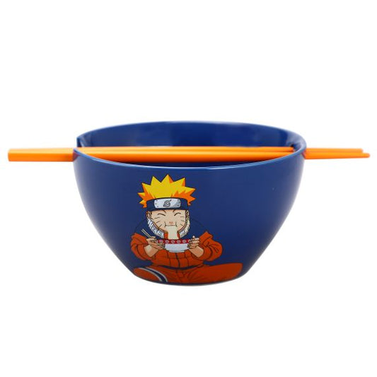 Japanese Ramen Noodle Bowl with Chopsticks - Naruto Eating Ramen