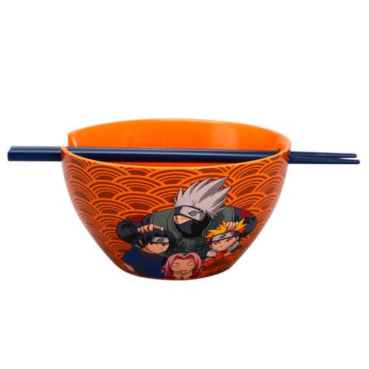 Japanese Ramen Noodle Bowl with Chopsticks - Naruto Characters