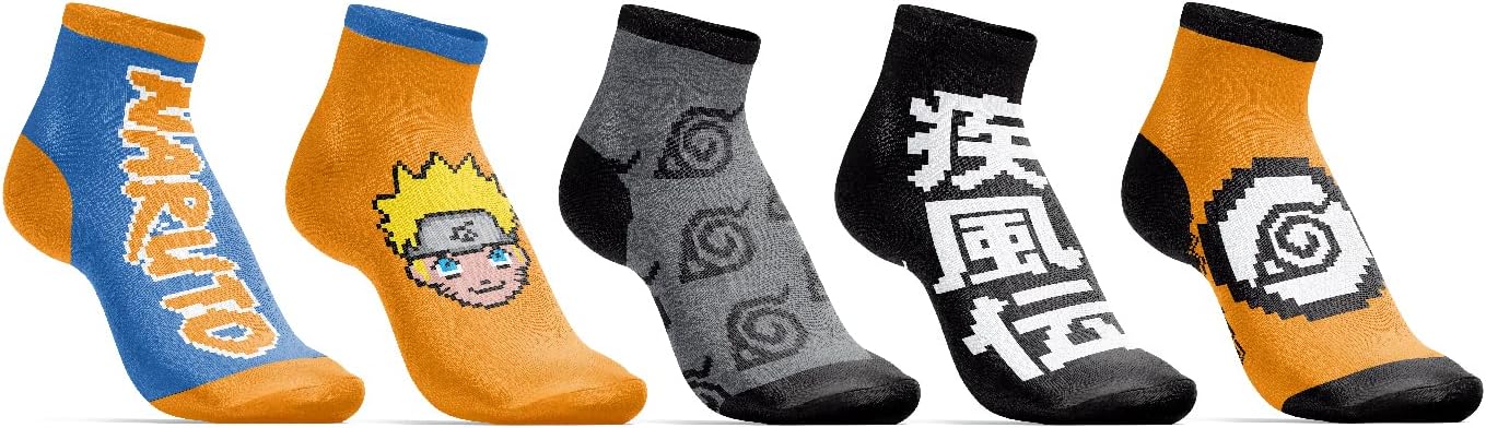 Chaussettes montantes Pixel Art Naruto (5 paires) - Naruto