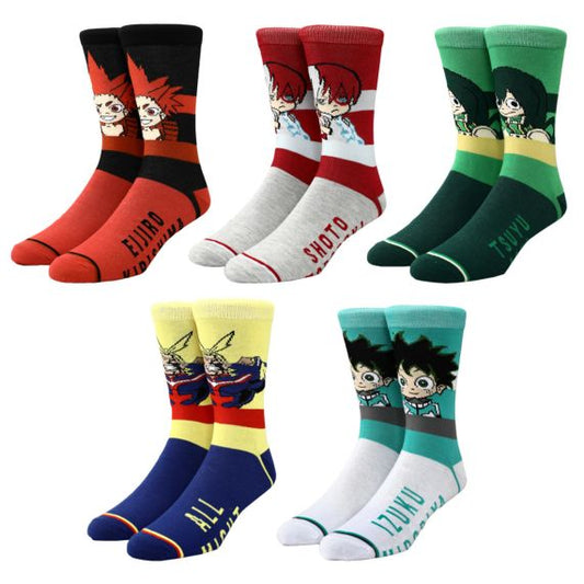 Character Chibi Crew Socks (5 Pairs) - My Hero Academia