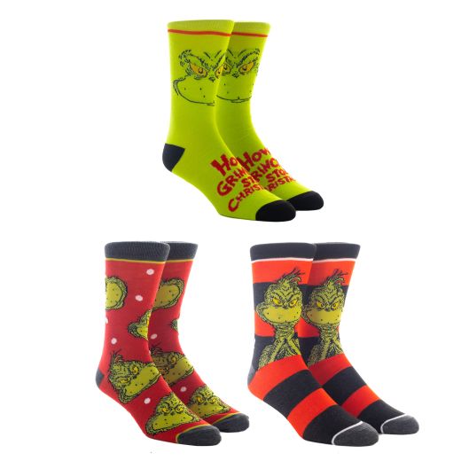 DR Seuss Crew Socks (3 Pairs) - The Grinch