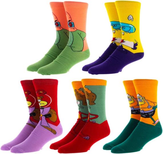 Spongebob Heroes Crew Socks (5 Pairs) - Spongebob Squarepants