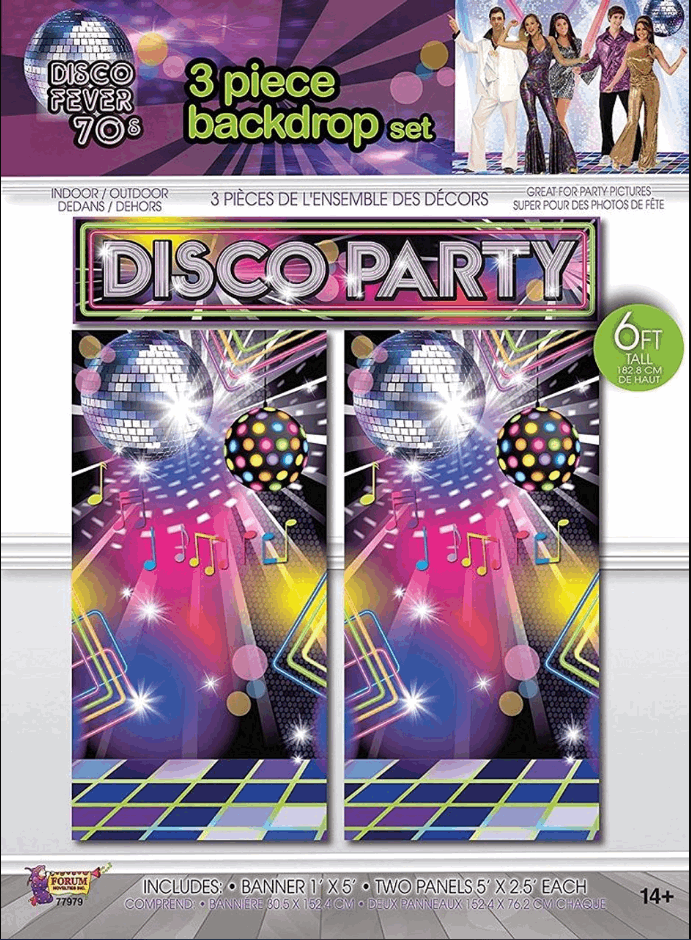 Disco Party Decor-3Piece Backdrop